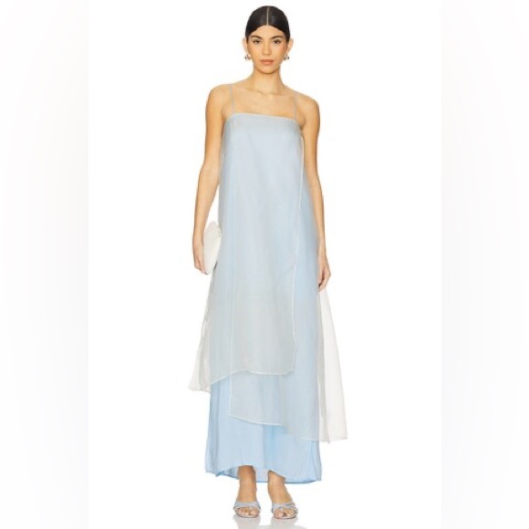 SWF Sheer Slip Maxi Dress in Sky Blue size S NWT - Picture 2 of 8